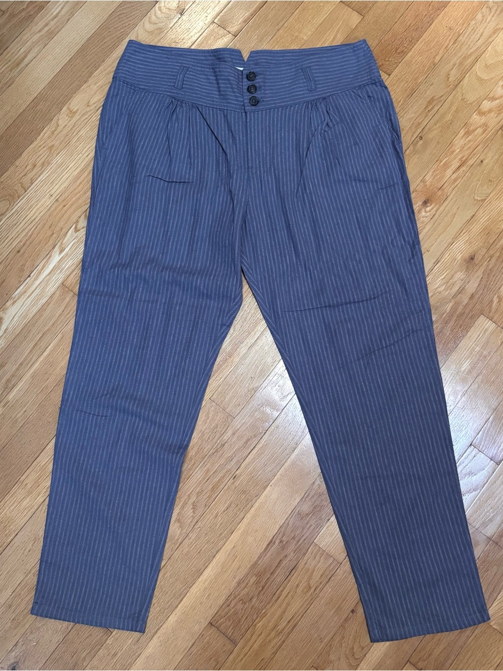Sundance Blue Pinstripe Tapered Dress Pants
